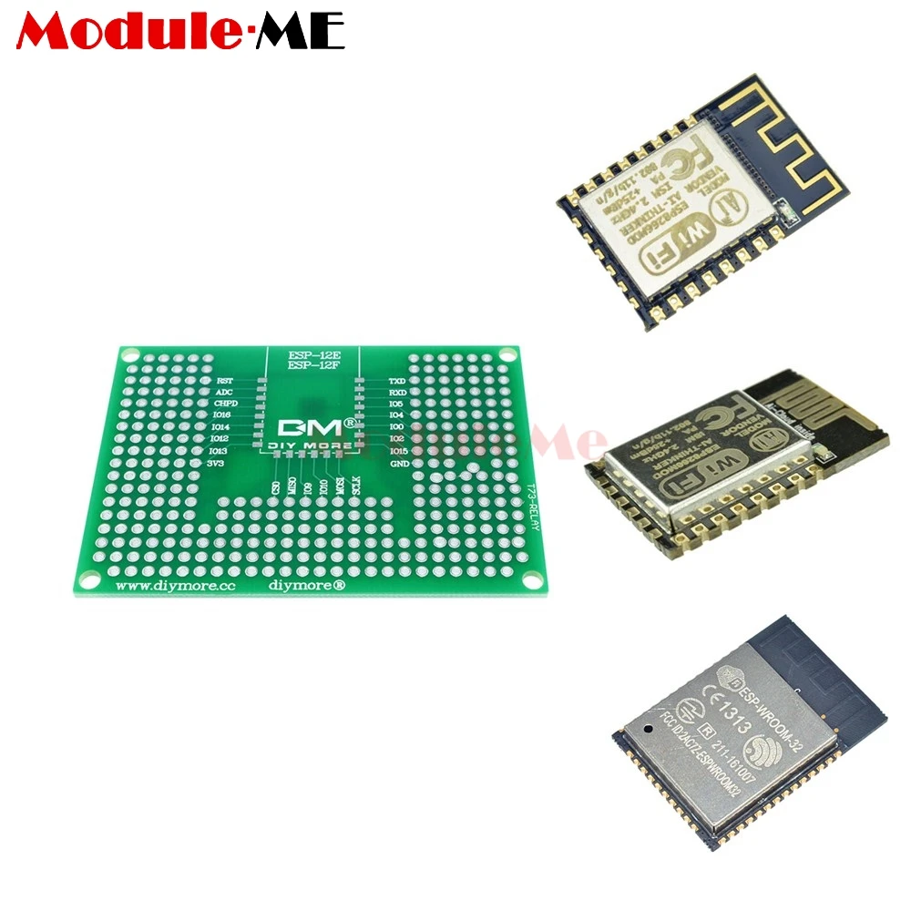 

ESP8266 ESP-12E ESP-12F ESP-32 ESP32 Module 5x7CM 50x70mm Double Side Prototype PCB Board Breadboard Wireless WIFI For Arduino