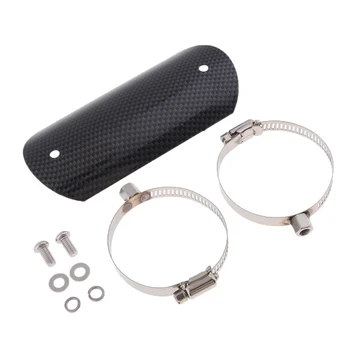 

Carbon Fiber Heat Shield Curve Exhaust Muffler Pipe Cover Heel Guard Black Motorbike Parts La cubierta de escape couverture des