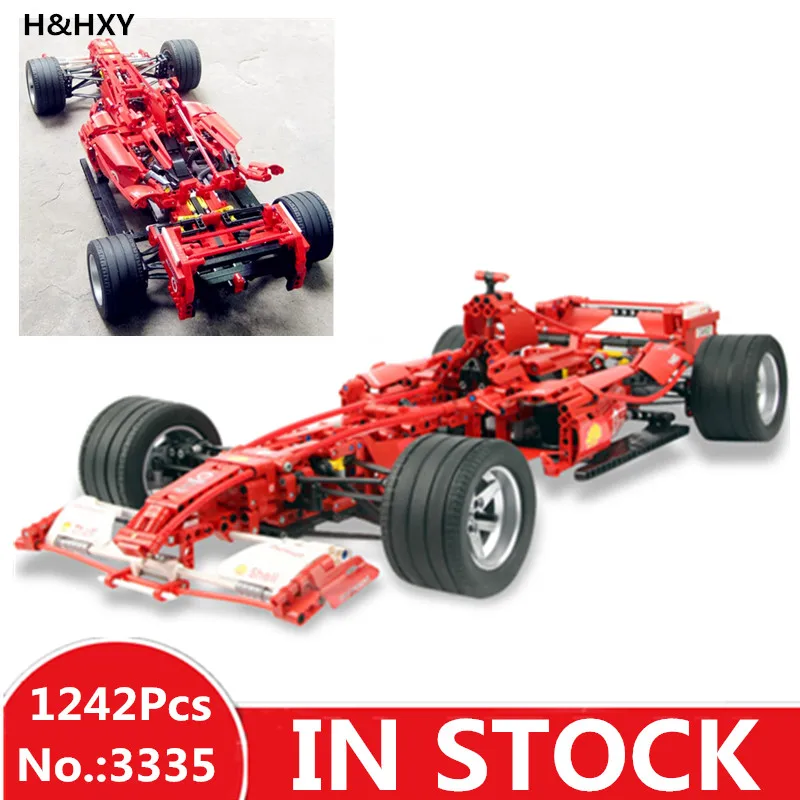 

H&HXY In Stock Formula Racing Car 1:8 Model 3335 Building Blocks Sets 1242pcs Educational DIY Bricks toys for DIY Children Gift