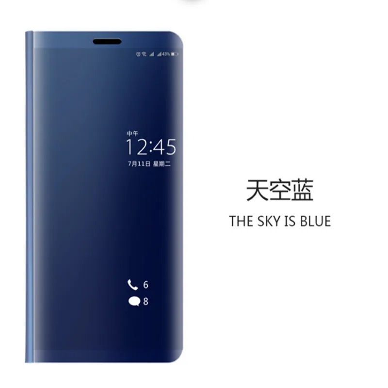 Чехол для Xiaomi mi rror Smart View, чехол для Xiao mi Red mi 5 Plus 6A Note7 5 4X6 Pro, кожаный флип-чехол с подставкой, чехол для Xiao mi 9 Max3 F1 mi 8 Lite - Цвет: sky blue