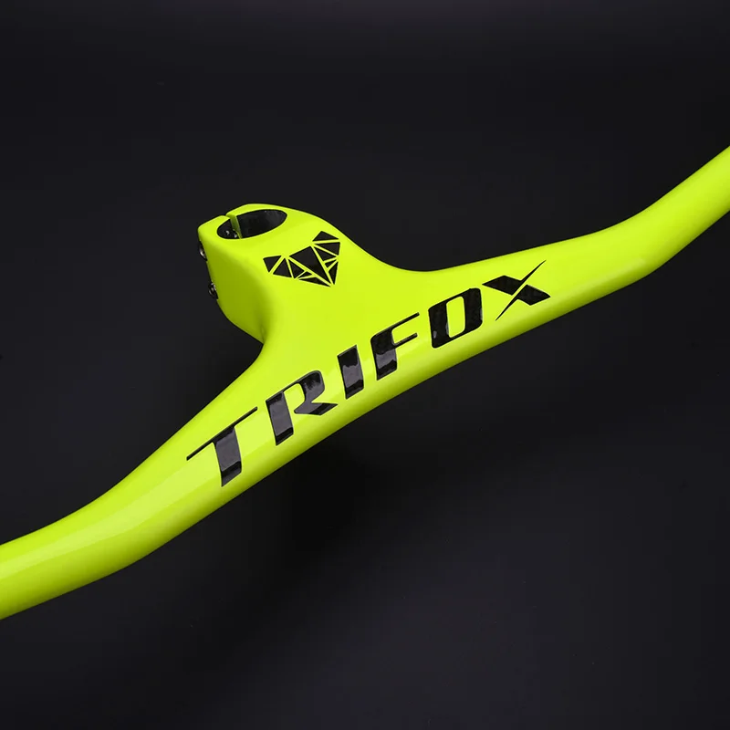 TRIFOX MTB велосипедный стояк-17/2 градусов однообразный Интегрированный руль со стержнем 3 к черный матовый 600-800 мм углеродный MTB руль - Цвет: green
