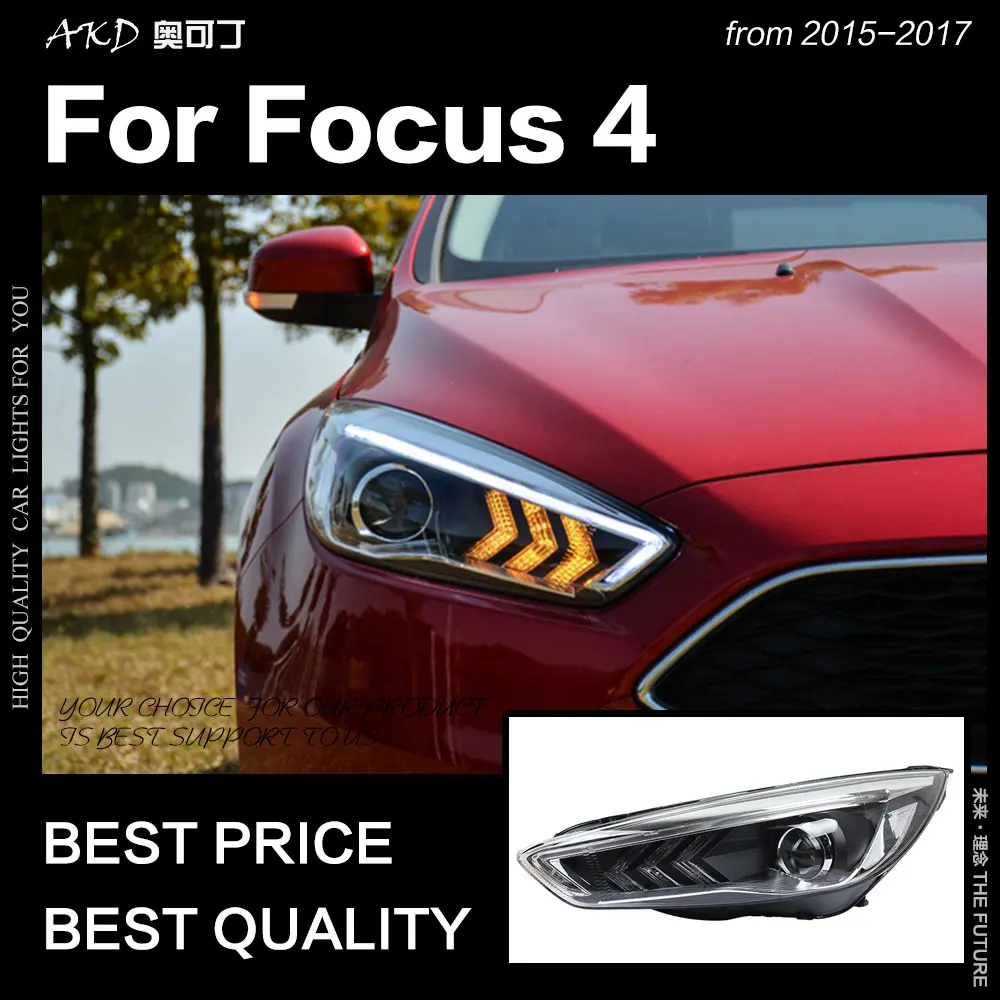 

AKD Car Styling for Ford Focus Headlight 2015-2017 New Focus LED DRL D2H Hid Head Lamp Angel Eye Bi Xenon Beam Accessories