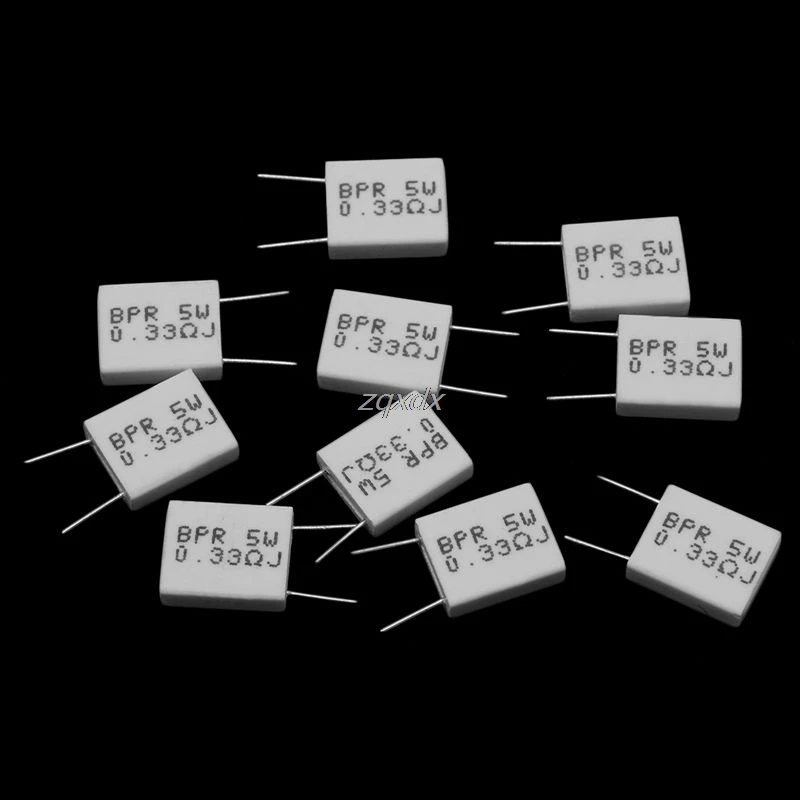 

10 pcs 0.33/0.1/0.22R Ohm 5 W 5% Cement Resistor Non-Inductive Resistor BPR56 R09 Whosale&DropShip