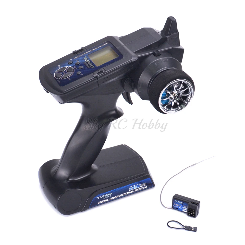 

Turbo Racing 90700G 2.4GHz 3CH Radio Remote Controller Transmitter with Receiver LCD Display for RC Car Vehicle Boat RC Truck