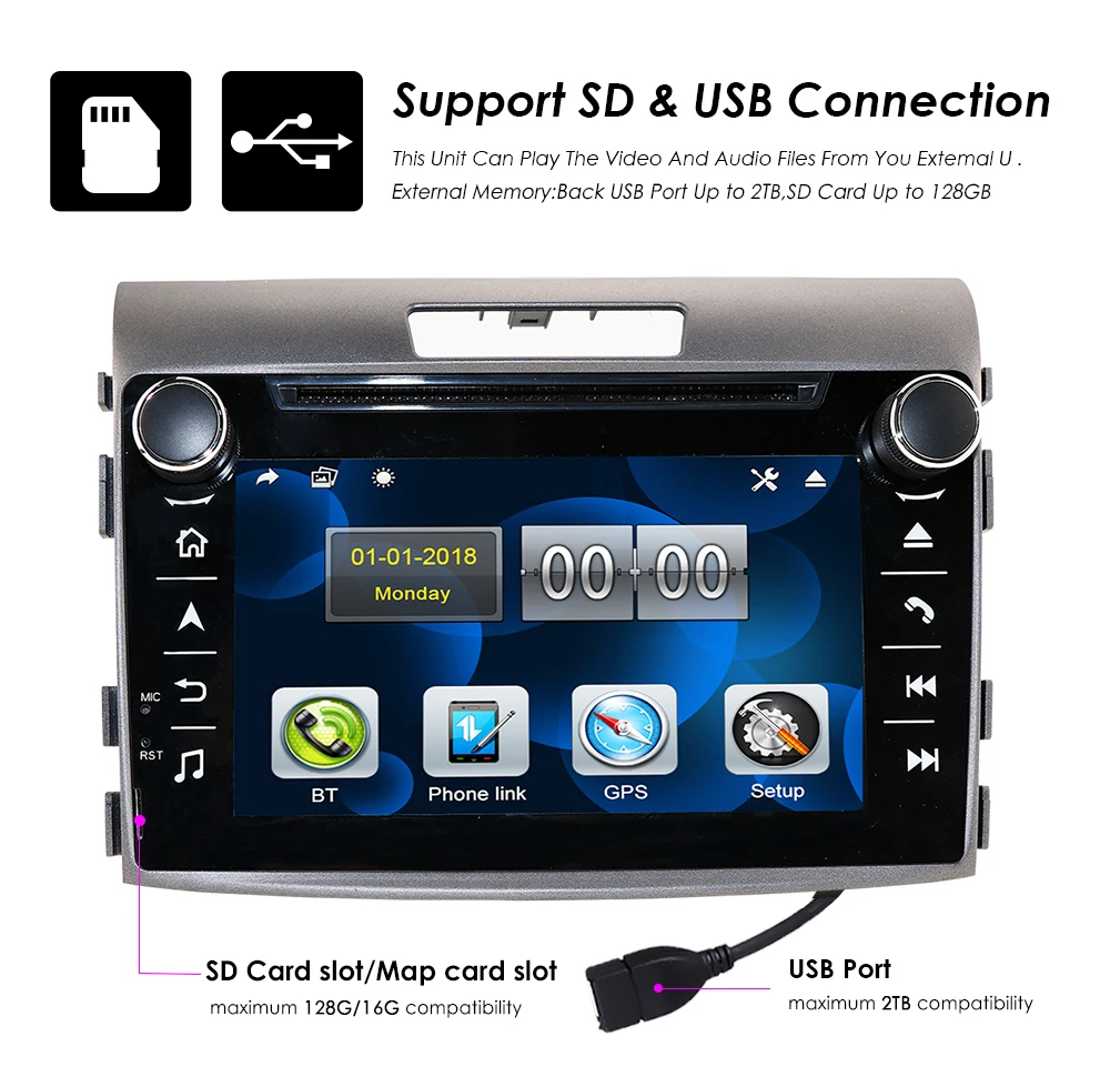 Top Car Radio Multimedia Audio Player Navigation GPS 2Din For Honda CRV 2012 2013 2014 2015 2016 Car Monitor SWC RDS DAB DVBT BT USB 11
