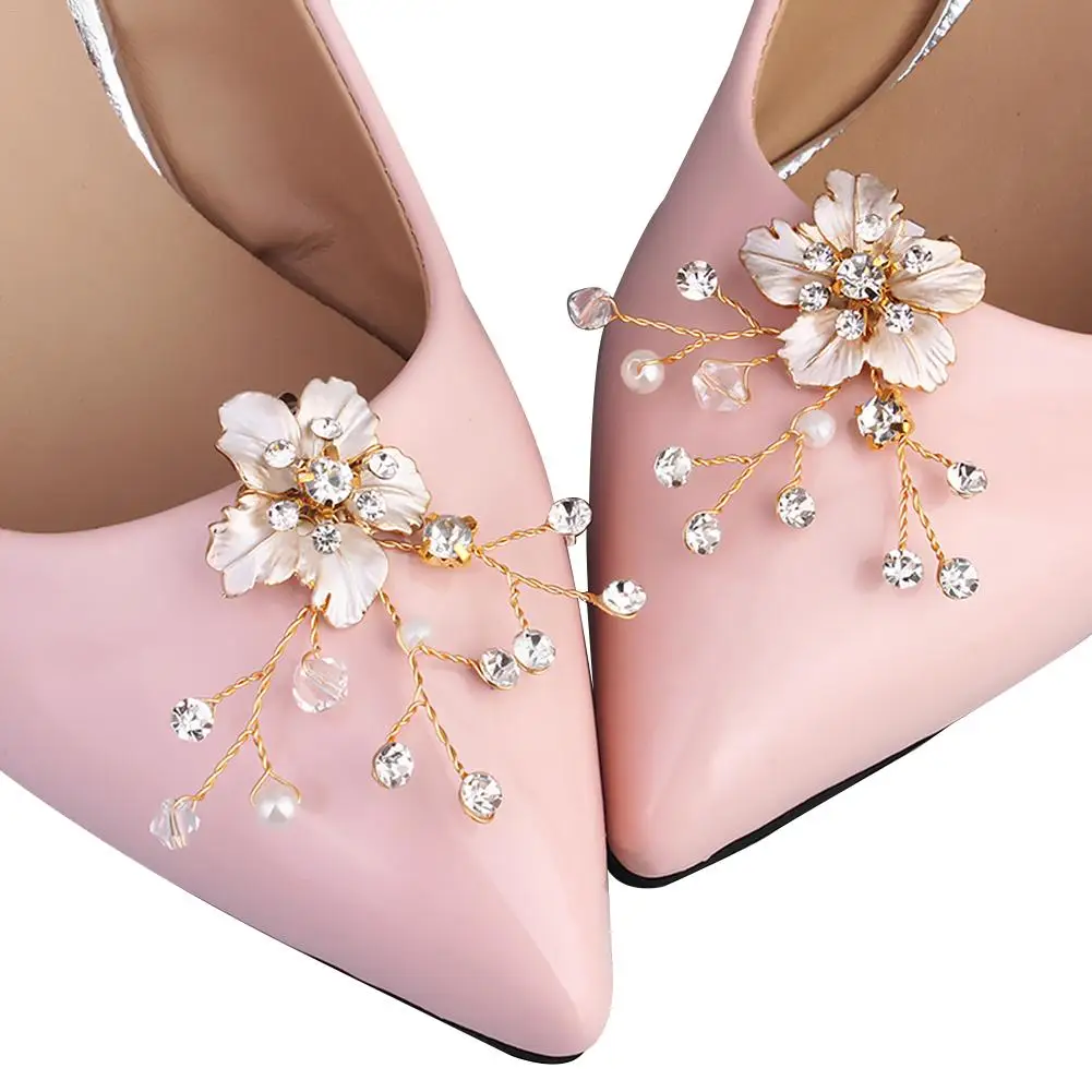 Простой для невесты для свадьбы Хрустальная аксессуары для пряжки для обуви модная обувь украшения