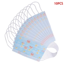 10 шт. Детские Одноразовые Маски Рот Дети три слоя нетканого Маска Защитная повязка нетканый материал мультфильм ребенок Анти Пыль