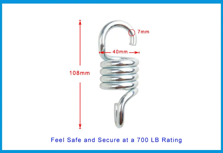 Набор подвесных аксессуаров для гамака на стул 500 фунтов, пружинный гамак, поворотный крючок и потолочное крепление для гамака