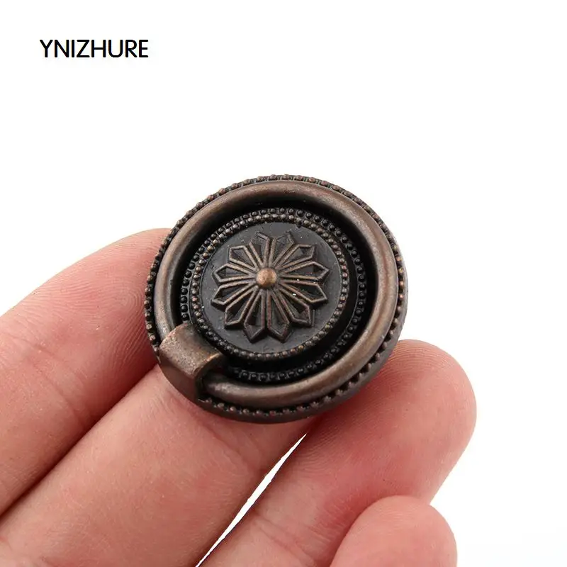 YINZHURE 30pcs 30mm Ring style single hole antique bronze knob zinc alloy furniture cabinet antique handle drawer pull YINZHURE 30pcs 30mm Ring style single hole antique bronze knob zinc alloy furniture cabinet antique handle drawer pull
