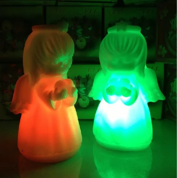

5pcs/Lot 7 Color Change Pray Blessing Angel Light Colorful Baby lovely Nightlight Cute Small LED Night Light for Christmas Gifts