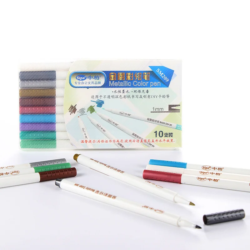 Marcador de Acrílico à Prova Highlighter para Caneca Cores Faça Você Mesmo Dwaterproof Água Pintor Permanente Cor Metálica Tinta Marcador Caneta Design Cartão Que Faz 10 18 10 cores diy marcador de acrílico à