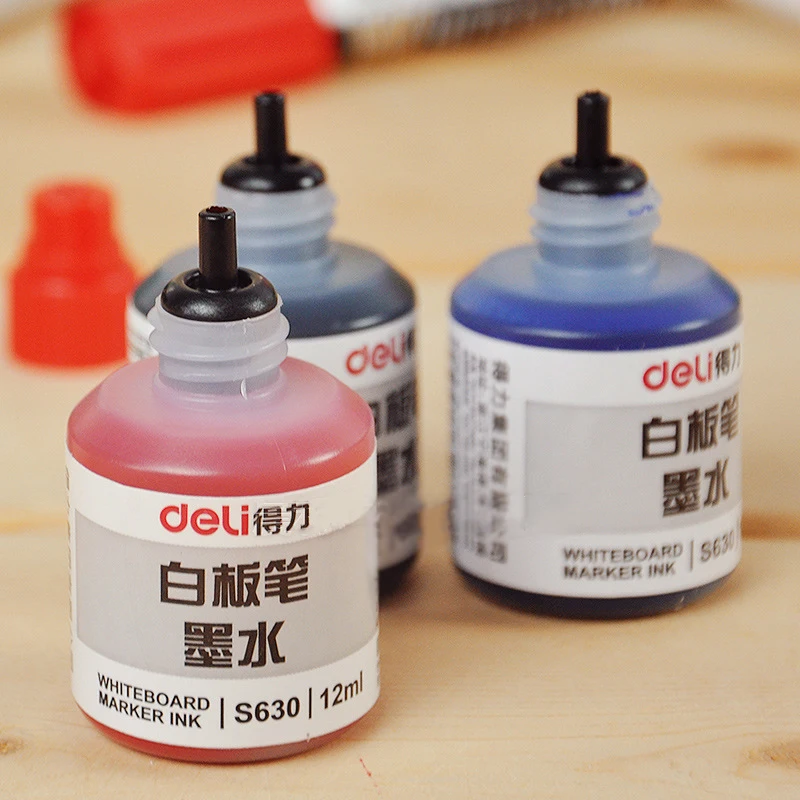 Deli 12 мл Черный Синий Канцтовары маркеры для ручек чернила заправки|pen ink refill|pen inkpen