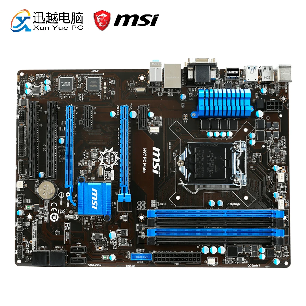 

MSI H97 PC MATE Desktop Motherboard H97 Socket LGA 1150 i3 i5 i7 DDR3 32G SATA3 USB3.0 VGA DVI HDMI ATX