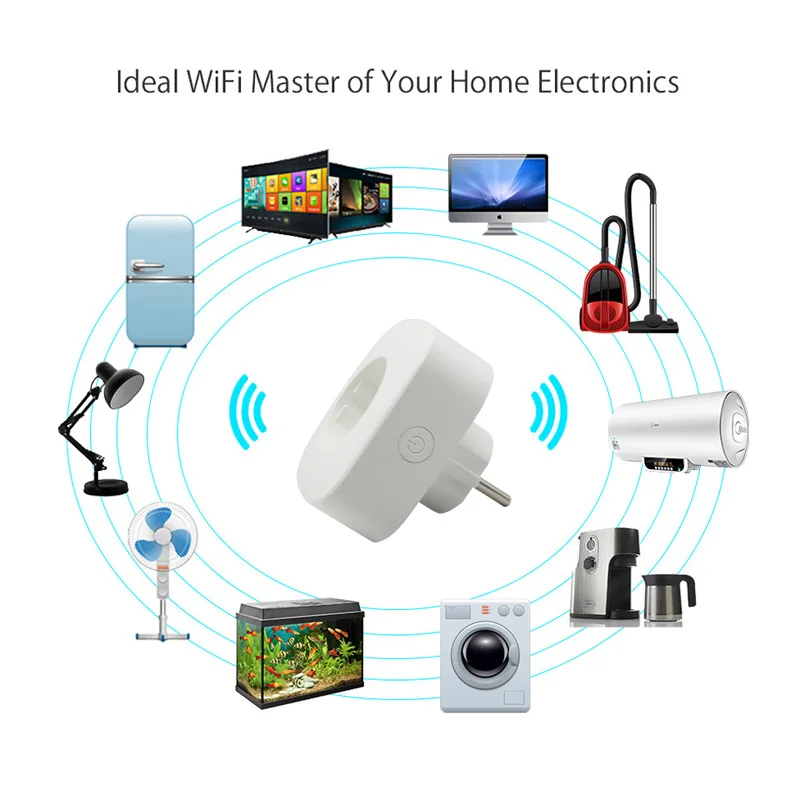 Штепсельная Вилка европейского стандарта с таймером Wi Fi розетка умная мини