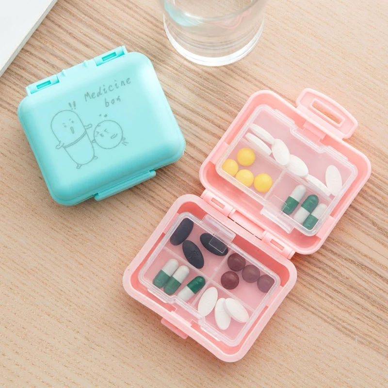 Buy Household portable compartment small medicine box mini pill travel medicine