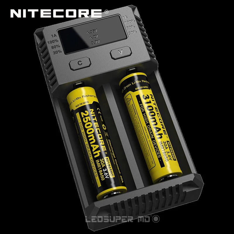 Портативный Освещение интимные аксессуары Intelligent Nitecore i2 18650 батарея зарядное устройство с код проверки