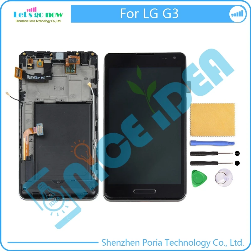 

FLPORIA For LG G3 D850 D851 D855 LCD Display+Touch Screen Panel Digitizer Accessories With Frame+Free Tools