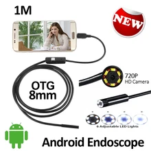 2MP 8mm Android USB Endoscope Camera USB Camera HD720P Waterproof OTG Flexible Snake USB Andorid Borescope Camera 6LED