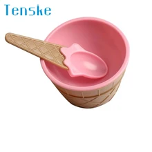 Eco-Friendly Экологически чистая миска для мороженого с ложкой шесть цветов#30 подарок 1 шт. капля hogar cocina кухонная утварь