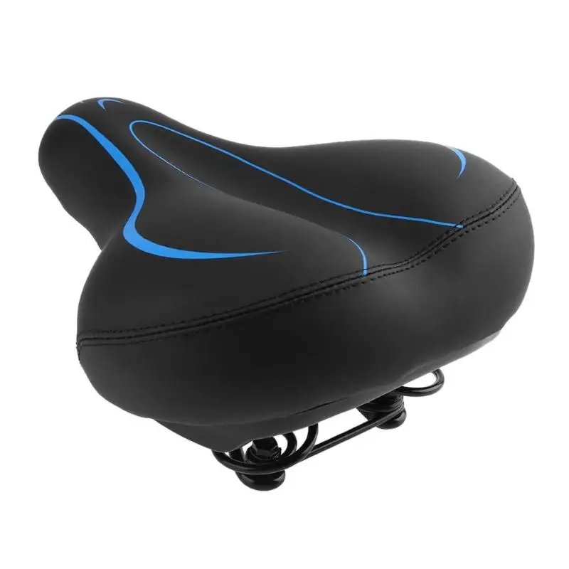 Мягкое седло для горного велосипеда, черное уплотненное, широкий из искусственной кожи, Велосипедное Сиденье, амортизирующее, MTB велосипедное седло, велосипедные аксессуары