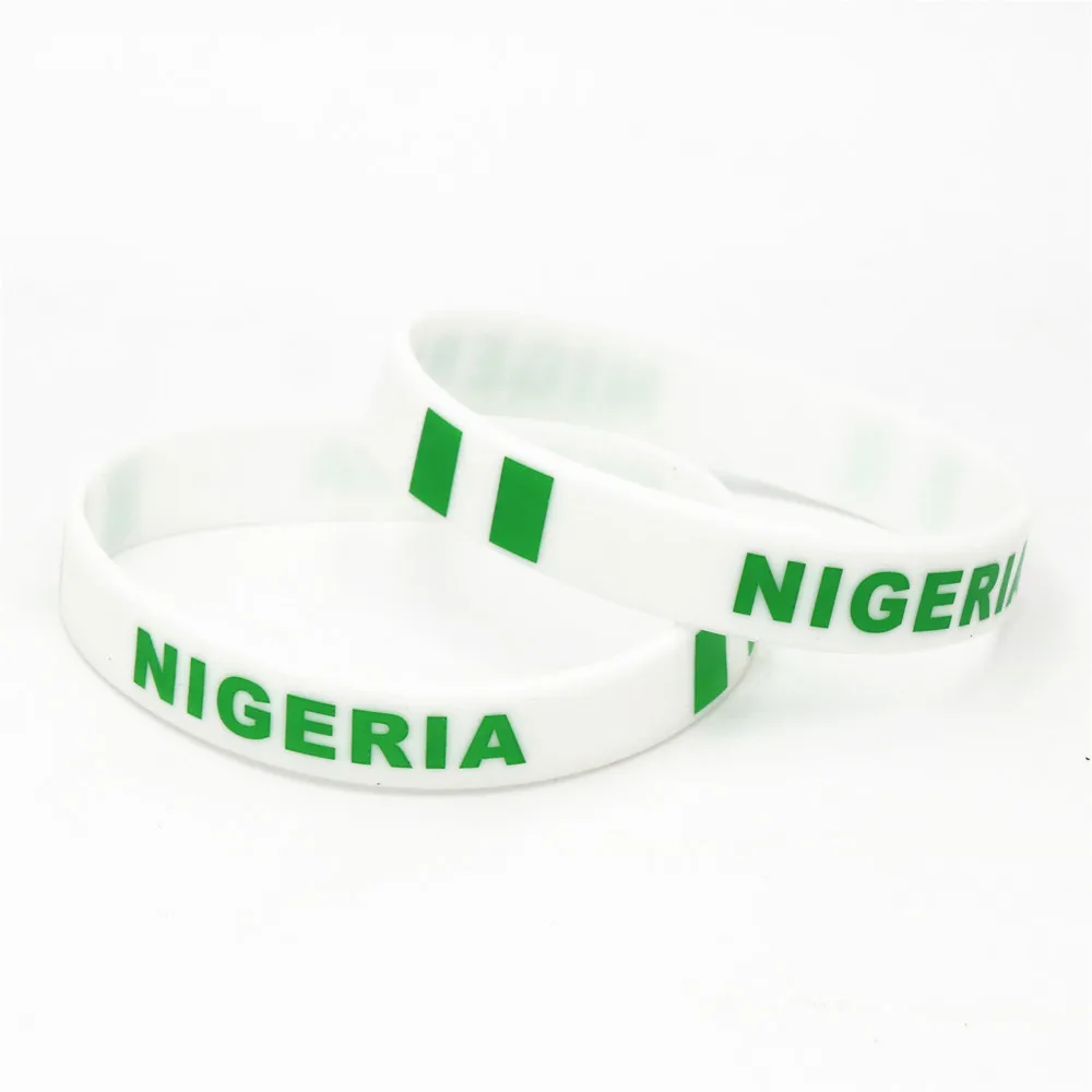 

1PC Nigeria Country Flag Silicone Wristband Football Soccer Team Fans Sports Elastic Rubber Bracelets&Bangles Armband SH235