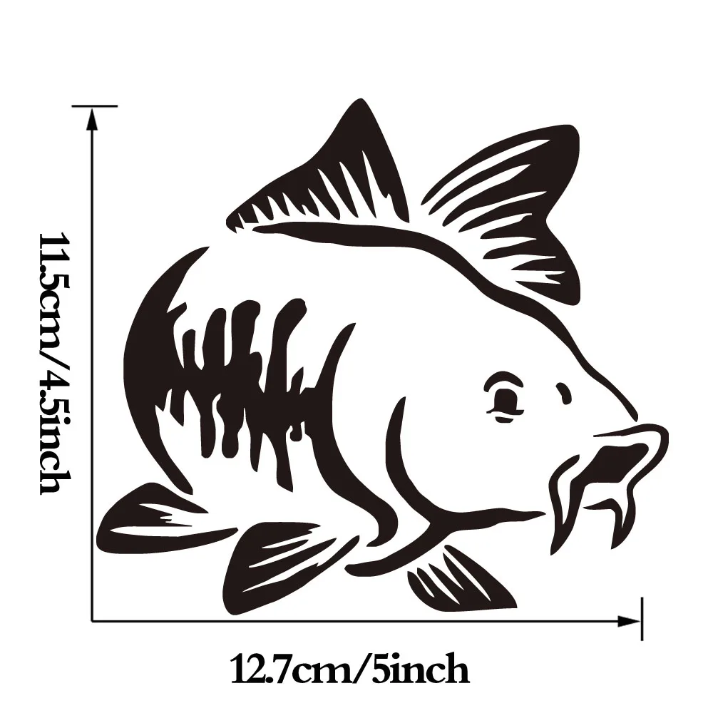 Carp Fishing Cute Design Vinyl Computer Sticker For Car Wall Laptop Funny Removable Adhesive Waterproof Notebook Sticker