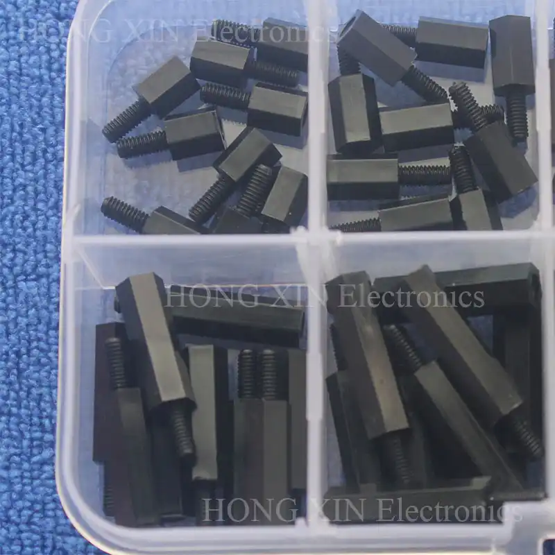 5 NERO Raspberry Pi in box 380 pezzi nylon Distanziatore Distanza bulloni set m2