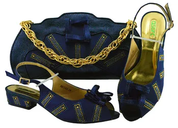 

Dark blue aso ebi shoes and bag italy design navy blue color italian shoes and bag matching set hot new shoes and bag SB8287-3