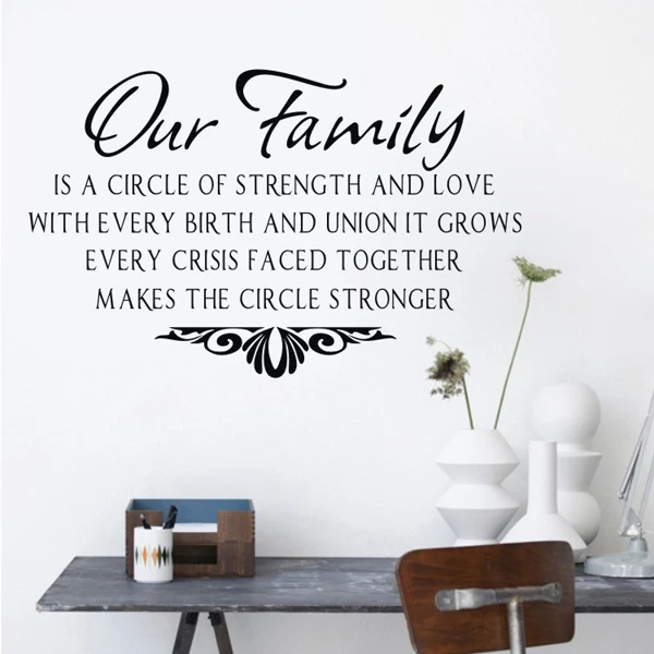 Our family wall sticker sentences Wall Decals Quotes Vinyl Wall Sticker
