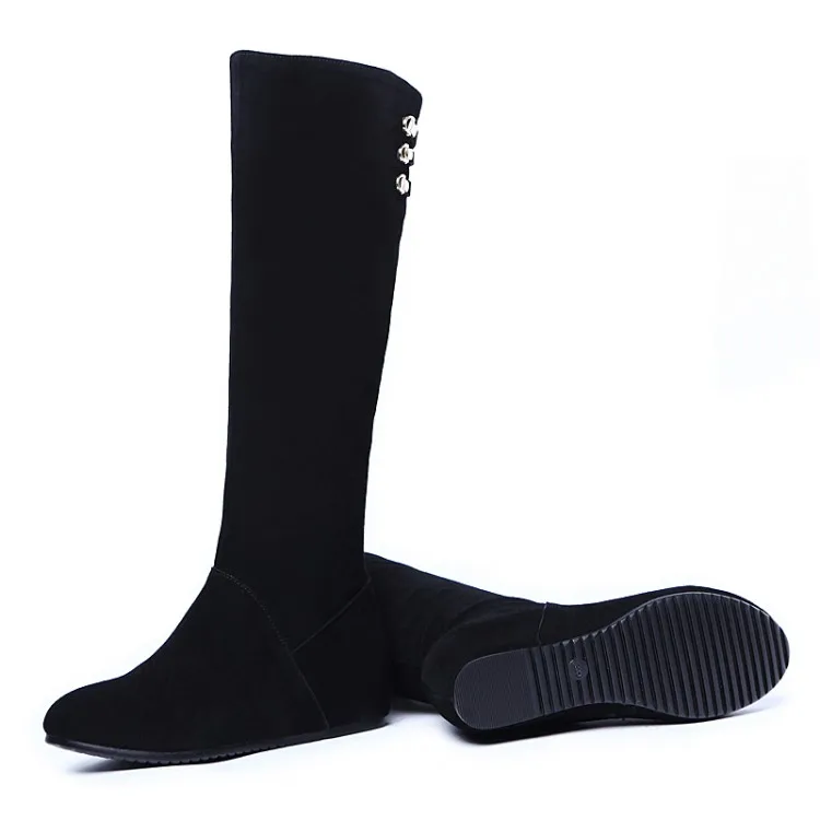 2015 mujeres plataforma plana cuero genuino de caña alta de invierno Botas  de gamuza Botas largas Botas mujer zapatos grandes del tamaño|zapatos  mujer|long bootswinter boots - AliExpress