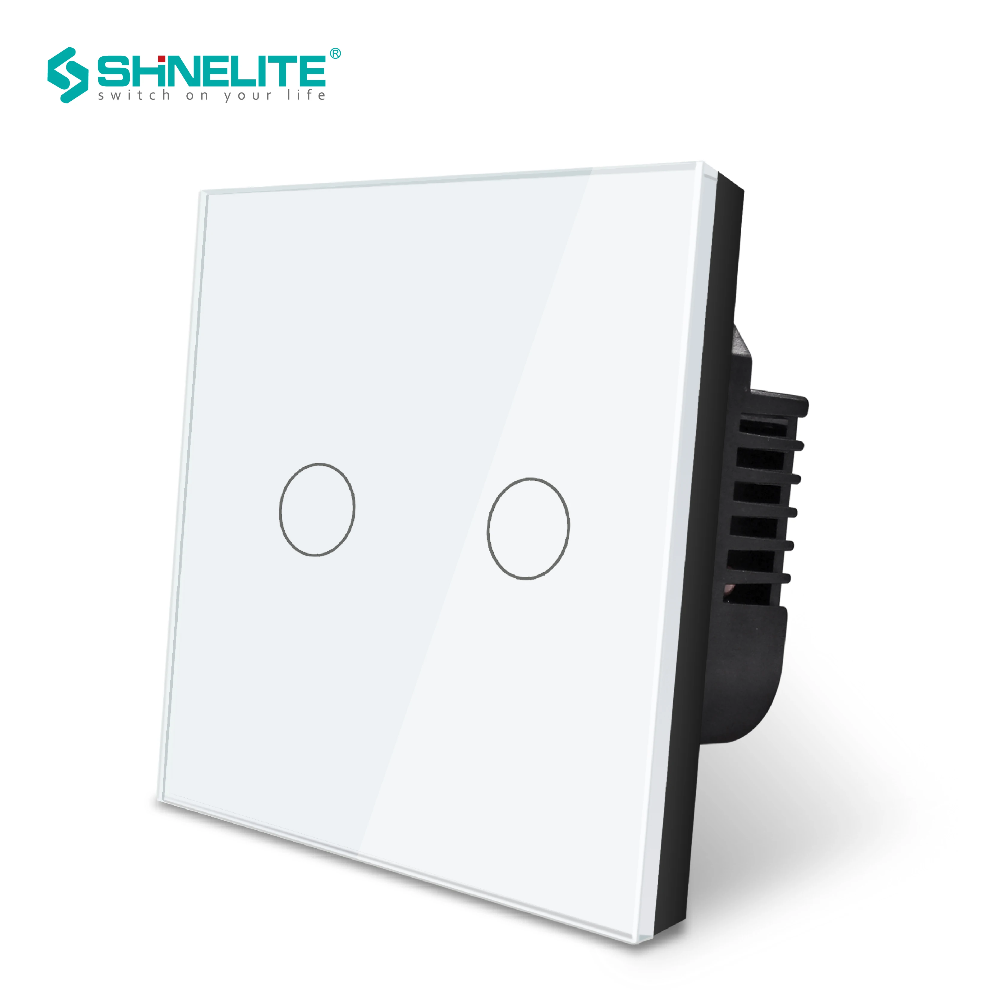 Home automation,Wall Switch, 2 gang 1 way,UK standard, Black white