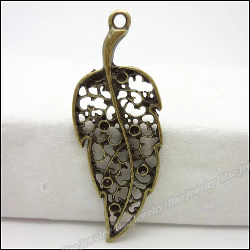 

60pcs Vintage Charms Leaf Pendant Antique bronze Fit Bracelets Necklace DIY Metal Jewelry Making