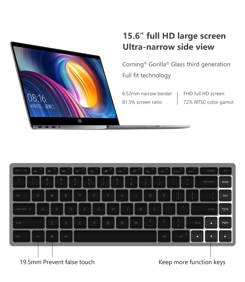 Xiaomi Тетрадь Pro 15,6 дюймов GTX 1050 Max-Q 4 Гб GDDR5 ноутбук i7-8550U/i5-8250U 1 ТБ/256G SSD игровой офисный компьютер