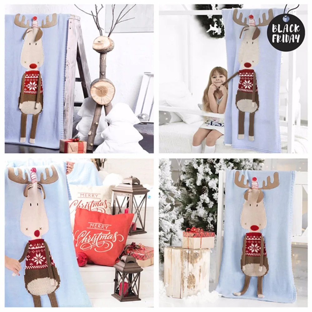 Christmas Deer Elk Print Blanket Stereo Ear Blankets Warm Children Crochet Knit Beach Mat Towel Xmas Baby Blanket Drop Shipping Christmas Deer Elk Print Blanket Stereo Ear Blankets Warm Children Crochet Knit Beach Mat Towel Xmas Baby Blanket Drop Shipping