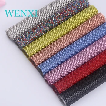 

WENXI 24*40cm Rhinestone Self Adhesive Stick On Diamond Sparkle Gems DIY Crafts Decor For Dress Clothes Jewelry