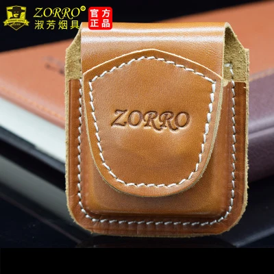 Бренд Zorro чехол для зажигалки из натуральной кожи, портативная коричневая коробка для зажигалок Внутренний размер: 58*38*14 мм