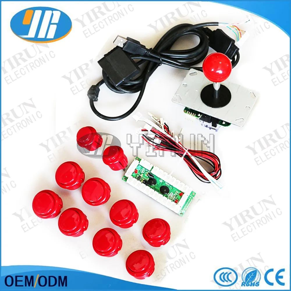 Шт/PS2/PS3/XBOX360 для windows 4 в 1 USB энкодер+ 4way аркадный джойстик+ SANWA 30& 24 мм Кнопка+ кабель для PCB