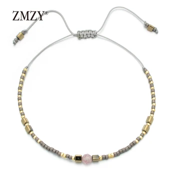 ZMZY New Friendship Bracelets for Women Bohemian Crystal Beads Bracelet Braided Rope Charms Thin Multicolour Jewelry Adjustable