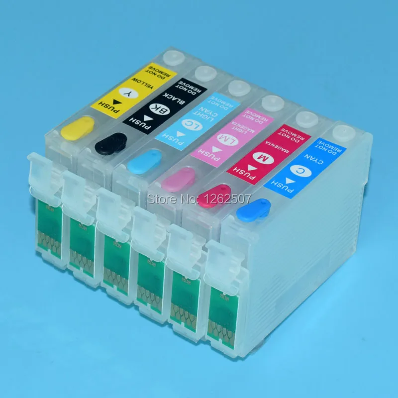 

T0801-T0806 refillable ink cartridges For Epson R265 R360 R285 RX685 P50 PX700W T0801-6 Printer ink cartridges