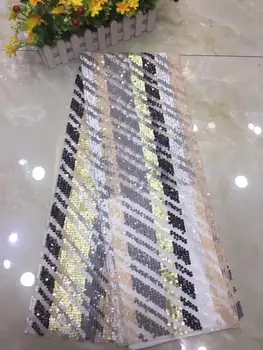 

newest french style embroidered frech net lace with sequins high quality JOY-51901 for fashion show or party