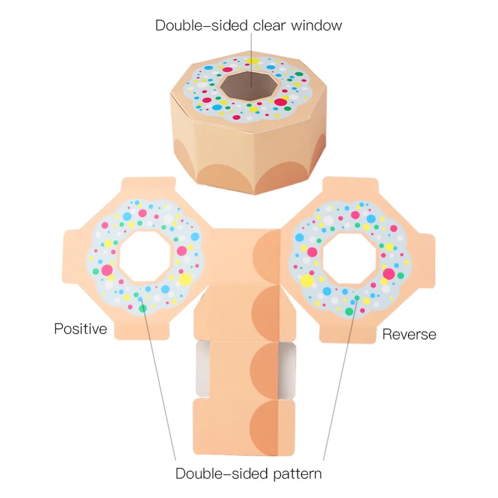 OurWarm 20 шт розовый пончик коробка для конфет шестигранные коробки для пончиков вечерние коробки для конфет на день рождения для детей вечерние коробки для конфет Декор крафт-коробки с окном