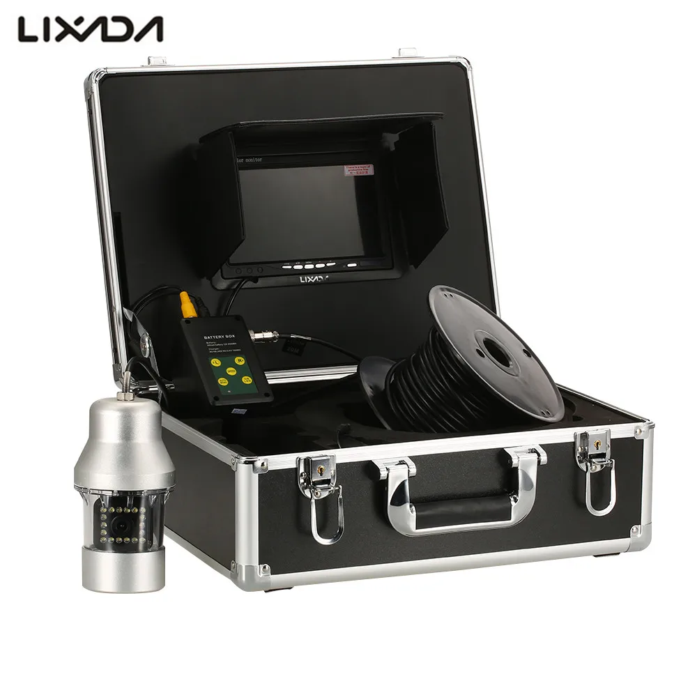 

Lixada 1000TVL Fish Finder Underwater Fishing Camera Echo Sound Waterproof 18 LEDs 360 Rotating Camera 7 Inch Both White&Infrare