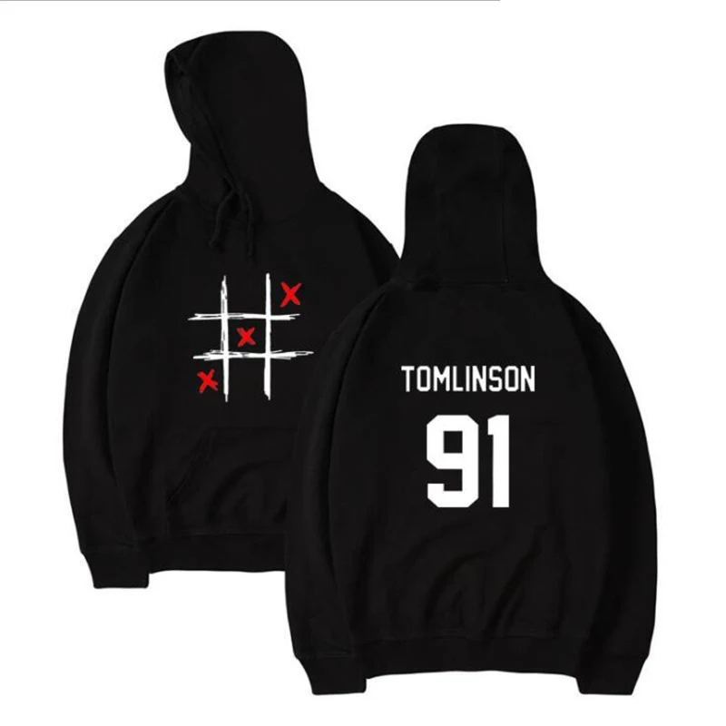 Louis Tomlinson 91 One Direction Oversized Hoodies Women Harajuku Sweatshirt Streetwear Hip Hop Fleece Hooded Jacket Coats Men