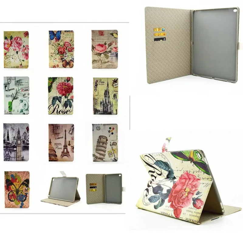 

For Apple Ipad Pro Case Stand Colorful Paint Slim Cover Luxury Colorful Cartoon Flip PU Leather Case For Apple Ipad Pro 12.9''