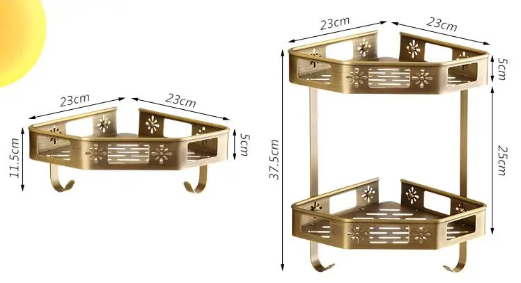 Ванная комната под старину двойной стеллаж Ванная комната под старину полка Косметическая Держатель Ванная комната полка с крючками корзина для Ванная комната Полки