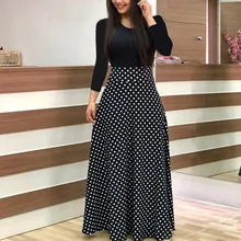 Summer Dress Flower Print Colorblock Maxi Dress High Waist Long Dresses Long Sleeve Women Summer Dress Flower Print Colorblock Maxi Dress High Waist Long Dresses Long Sleeve Women