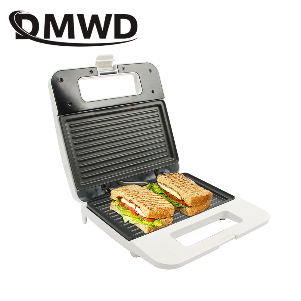 

DMWD Electric Egg Sandwich Maker Mini Grilling Panini Baking Plates Toaster Multifunction Non-Stick waffle Breakfast Machine EU