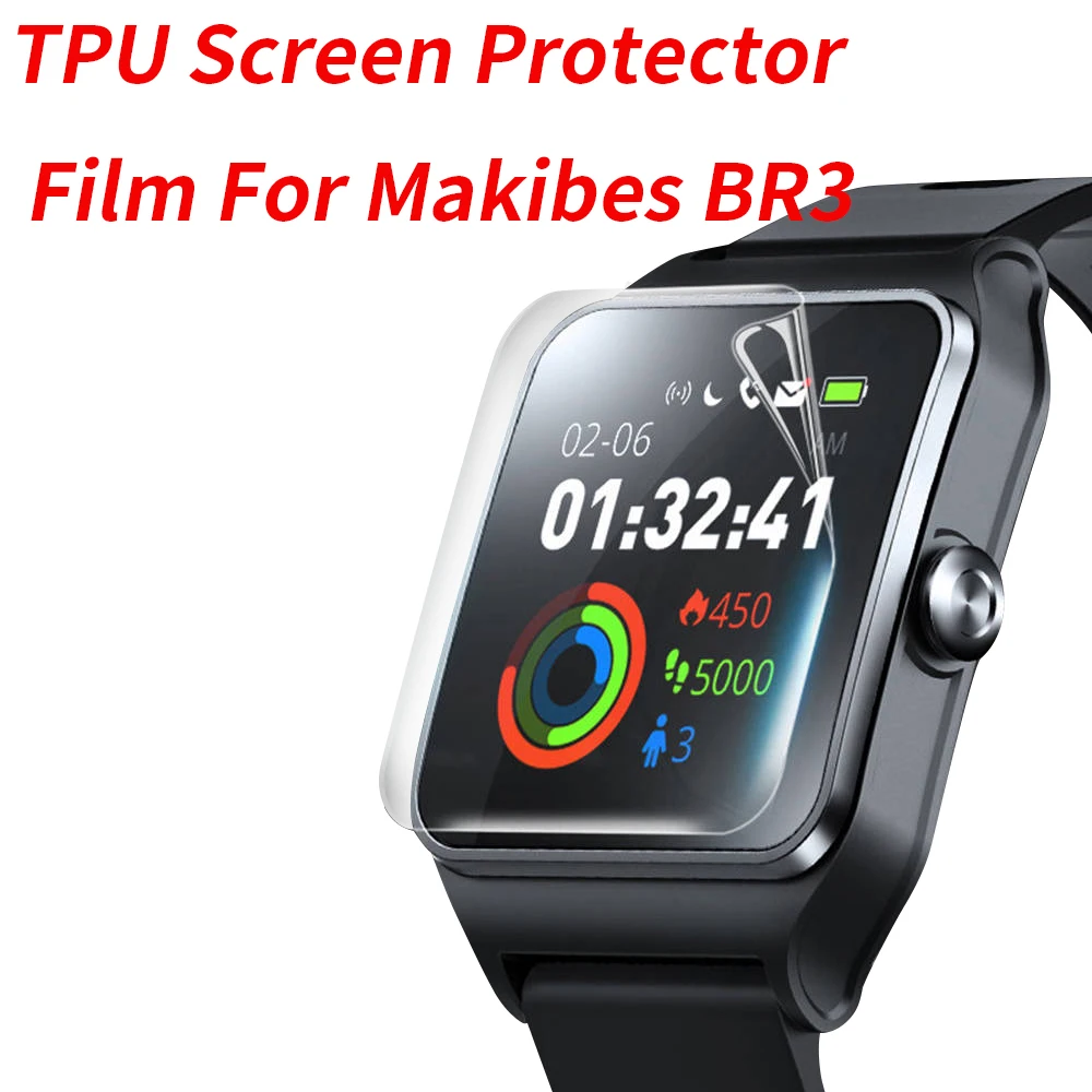 

Full Coverage Explosion-proof TPU Screen Protector Film For Makibes BR3 Smart Watch Wristband