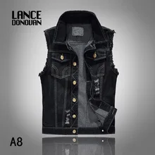 3 modelle plus größe m-6xl neue mode herren jeansweste vintage sleeveless jeans weste mann cowboy zerrissene dünnen männer clothing