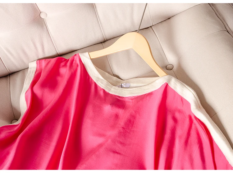 Женская Свободная блузка из натурального шелка, креповая плотная блузка рубашка с рукавами летучая мышь, блузки, летняя рубашка, посадка